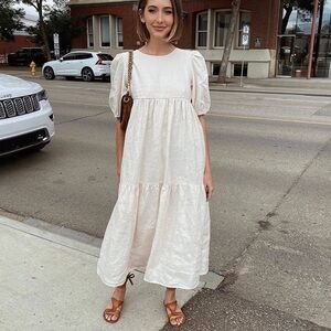 Dissh Bonnie tier midi dress puff sleeve peasant dress